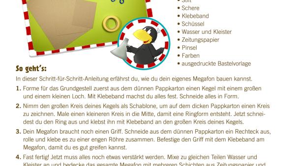 Anleitung zum Megafon von "Der kleine Rabe Socke" | Rechte: KiKA/SWR