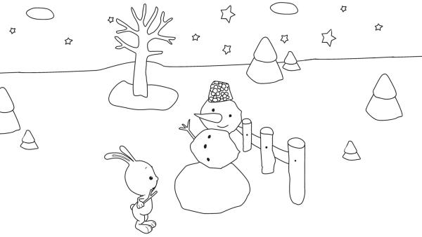 Kikaninchen baut einen Schneemann | Rechte: KiKA