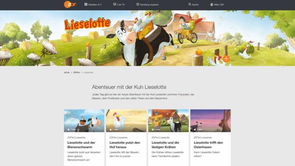 Die Website der Sendung "Lieslotte" auf zdf.de. | Rechte: KiKA