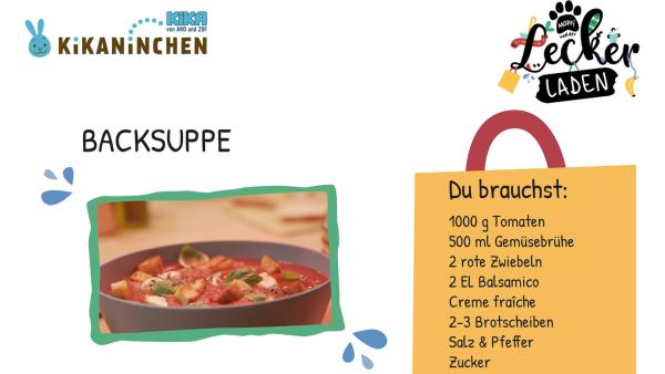 Rezept zum Ausdrucken für eine Tomatensuppe aus dem Backofen mit Zutatenliste und Schritt-für-Schritt-Anleitung. | Rechte: rbb